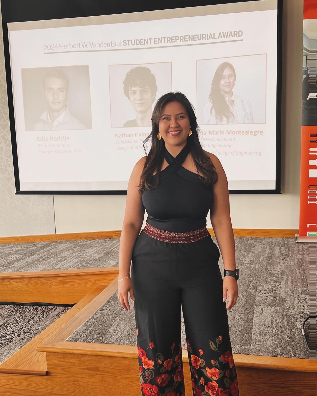 Valeria Marin receiving professional recognition